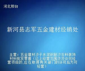 新河县志军五金建材经销处